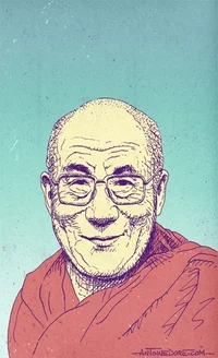 dalai lama portrait GIF by Antoine Doré