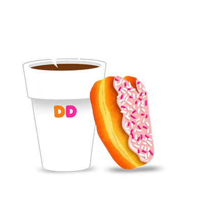 Image result for GIF Dunkin Donuts coffee and donut