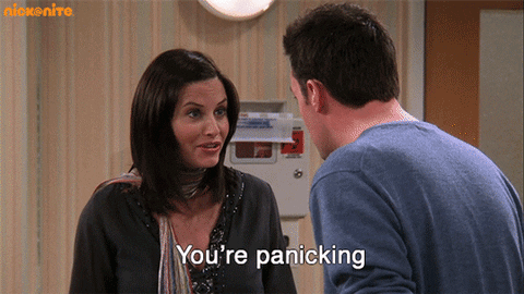 Monica Geller Panic GIF by Nick At Nite - Find & Share on GIPHY
