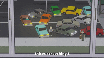 car accident running GIF by South Park 