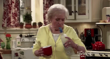 Betty White Drinking GIF