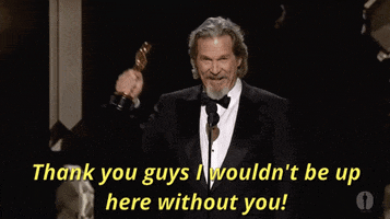 i wouldn't be up here without you jeff bridges GIF by The Academy Awards