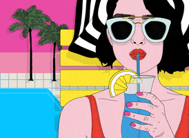Beach Sipping GIF by Anna Sudit