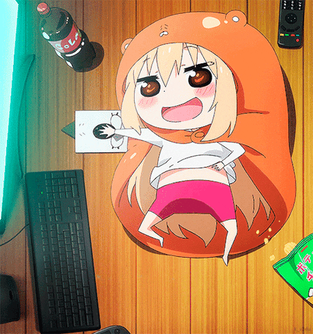 levin happy eating enjoying umaru GIF