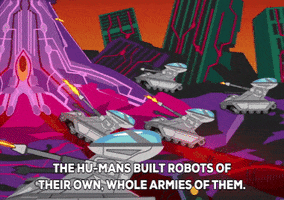 robot battle scene GIF by South Park 