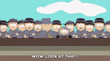 civil war soldiers smiling GIF by South Park 