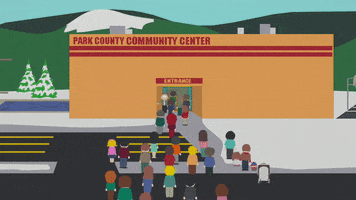 walking in community center GIF by South Park 