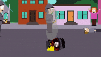 kenny hit by fire extinguisher GIF