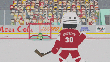 scared hockey players GIF by South Park 