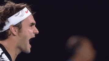 Excited Roger Federer GIF by Australian Open