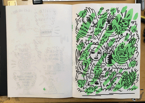 a sketchbook of different doodles that can turn into animations
