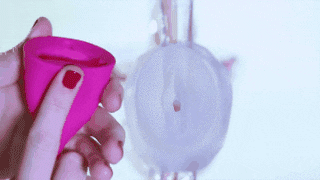  cup actually cups menstrual cup greatist GIF