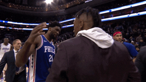 philadelphia 76ers hug GIF by NBA