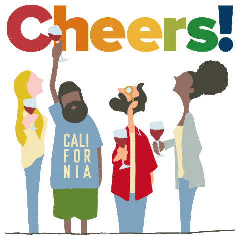 Party Cheers Sticker by カリフォルニアワイン協会