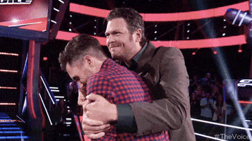 adam levine hugs and kisses GIF by The Voice