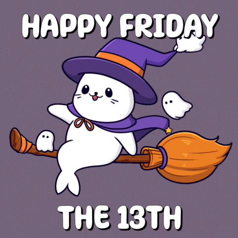 Flying Friday The 13Th GIF by Sappy Seals