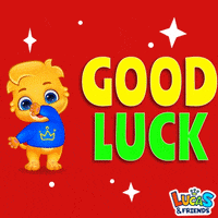 Best Wishes Good Luck GIF by Lucas and Friends by RV AppStudios
