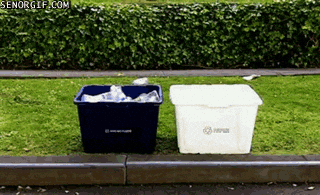 pug doing some recycling GIF