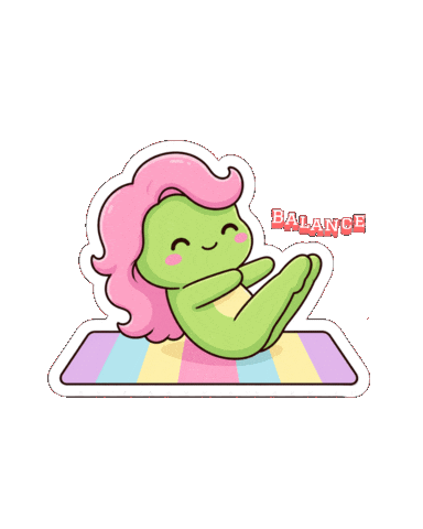 Pilates Balance Sticker by KuteCosmos | Home of Fruffy and 12 Kute Signs