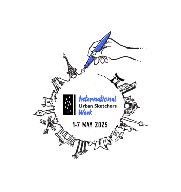 Usk Sticker by Urban Sketchers