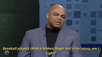 charles barkley baseball players thin a broken finger is an injury GIF by Saturday Night Live