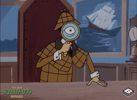 animation of Sherlock holmes with magnifying glass