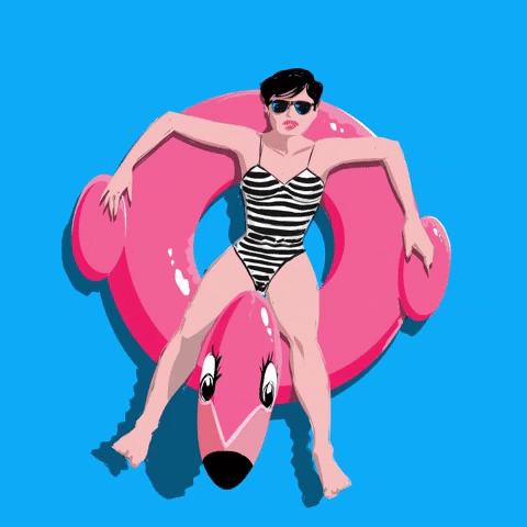 happy swimming pool GIF by Hilbrand Bos Illustrator