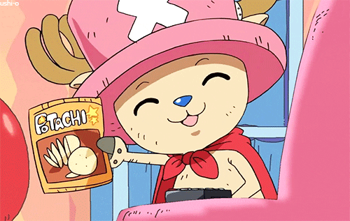 chopper is waving a bag of potato chips at you :)