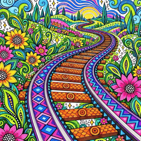 Train Tracks Design GIF