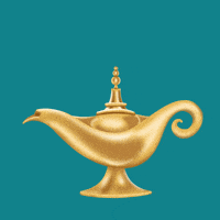 Aladdin Genie Rubbing Lamp GIF