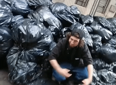Trash Day Hiding GIF - TrashDay Hiding Garbage - Discover & Share GIFs