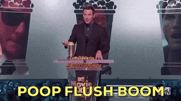Chris Pratt Poop Flush Boom GIF by MTV Movie & TV Awards