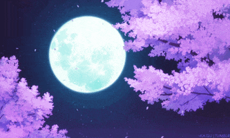 flower petals moonlight GIF