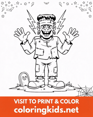 Halloween Frankenstein GIF by ColoringKids