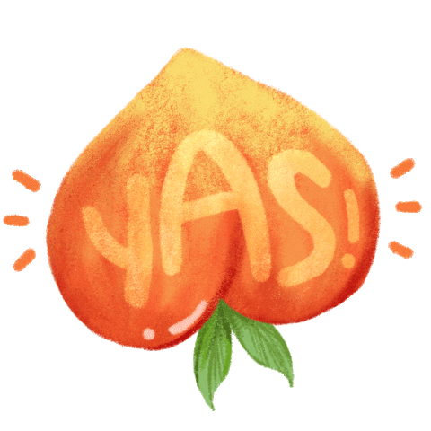 Peach Yes Sticker by momotardo