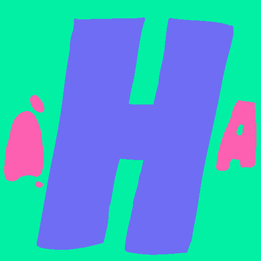 Text gif. The words, “Ha ha” in all caps scroll infinitely in front of a green background.