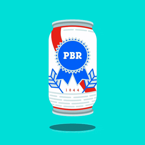 Pabst Blue Ribbon Drinking GIF by Maximillian Piras
