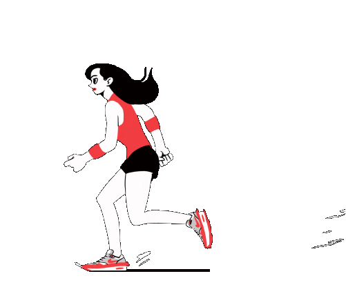 girl running Sticker by KIM JUNGYOUN