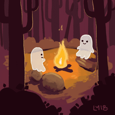 Camping Camp Fire GIF by Leannimator