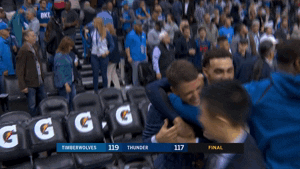 minnesota timberwolves hug GIF by NBA