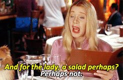 Image result for and for the lady a salad gif