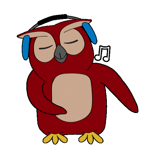Owl Listening To Music Sticker by Provozně ekonomická fakulta ČZU