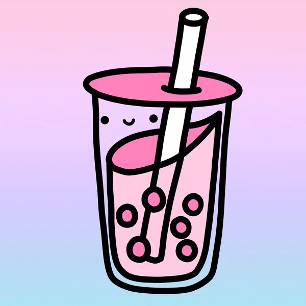 Happy Bubble Tea GIF by rainydayink - Find & Share on GIPHY
