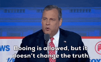 Booing Chris Christie GIF