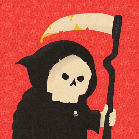clichedraws skull death reaper grim reaper GIF