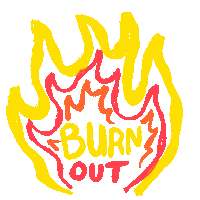 Tired Burn Out Sticker by Jef Caine