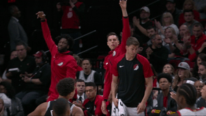 celebrate hands up GIF by NBA