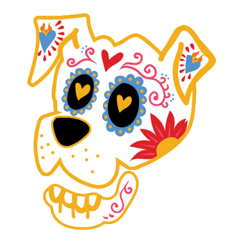 Day Of The Dead Dog Sticker by Taylor Reeve