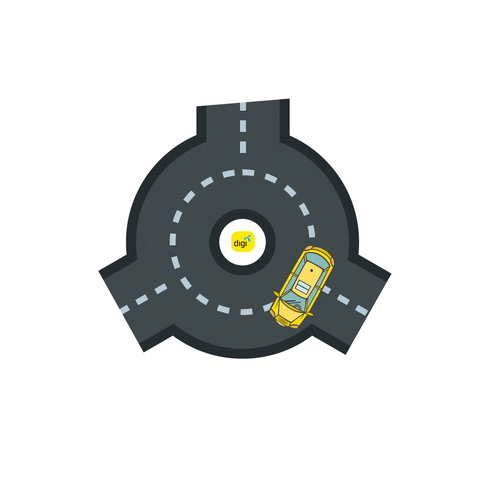 car flying over roundabout gif
