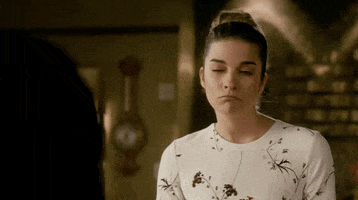 Schitt's Creek gif. Annie Murphy as Alexis turns to the side as she purses her lips in contemplation, then says, "Ok."